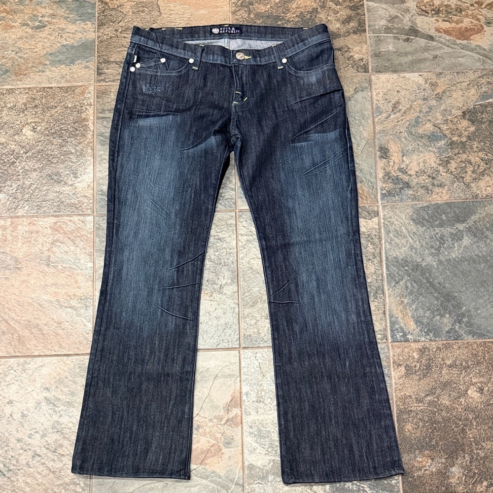 Rock & Republic Dark Indigo Wide Leg Jeans